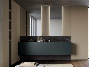SAIL COMP. 2 - Wall-mounted single vanity unit with drawers - Washbasin cabinet by Birex