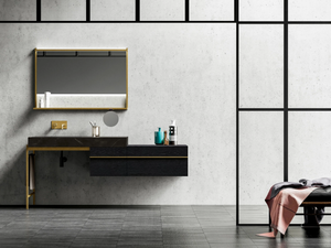 SIDÉRO COMP. 3 - Wall-mounted single vanity unit with drawers - Washbasin cabinet by Birex