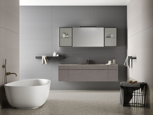 SIDÉRO COMP. 6 - Wall-mounted single vanity unit with drawers - Washbasin cabinet by Birex