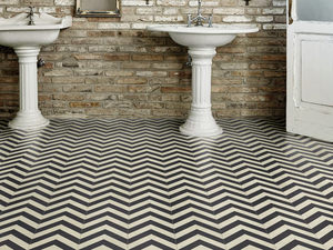 ZAG VANIGLIA - Handmade cement tiles - Synthetic Floor by Bisazza