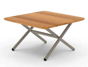 GARDA - Low iroko and aluminium coffee table - Side table by Bivaq