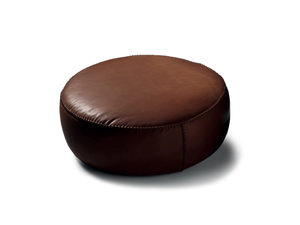 CASABLANCA - Round leather pouf - Pouf by Black Tie