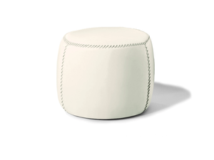 CASABLANCA - Round leather pouf - Pouf by Black Tie