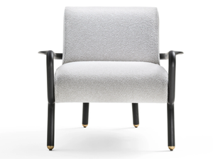 GIRÒ - Ash and fabric armchair with armrests - Armchair by Black Tie