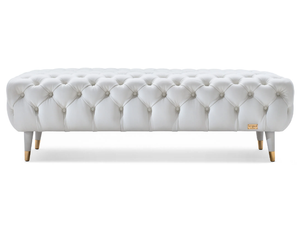 SAVOI - Tufted leather bench - Bench by Black Tie