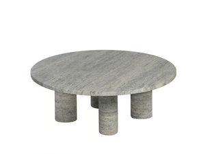 VOLOS - Round travertine coffee table - Coffee table by Blomus