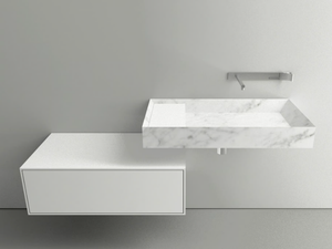 A45 STONE - Wall-mounted single Carrara marble washbasin - Washbasin by Boffi