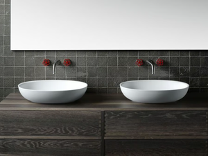FISHER ISLAND - Design countertop oval Cristalplant® washbasin - Washbasin by Boffi