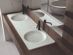 FLOE - Inset double round marble washbasin - Washbasin by Boffi