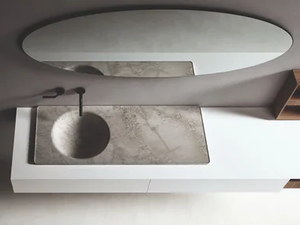 FLOE - Inset round single marble washbasin - Washbasin by Boffi