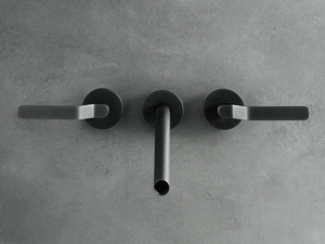 GARDEN - 3 hole wall-mounted stainless steel washbasin tap - Tap by Boffi