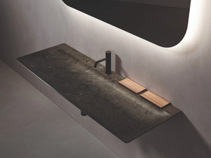 L 14 - Wall-mounted single rectangular marble washbasin - Washbasin by Boffi