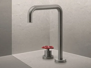PIPE - 2 hole countertop stainless steel washbasin tap - Tap by Boffi