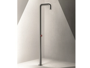 PIPE - Floor standing brushed steel shower panel - Shower panel by Boffi