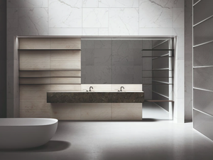 UPPER UNITS - Double vanity unit with mirror - Washbasin cabinet by Boffi
