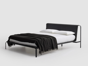 BEND-E WOOD - Double bed with wooden headboard - Bed frame by Bolzan