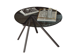 RAY - Round crystal and steel coffee table - Coffee table by Bontempi Casa