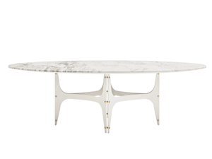 UNIVERSE - Oval steel and SuperMarble dining table - Table by Bontempi Casa