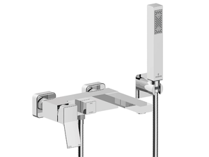 AKI - Chromed brass bathtub mixer with hand shower - Tap by Bossini