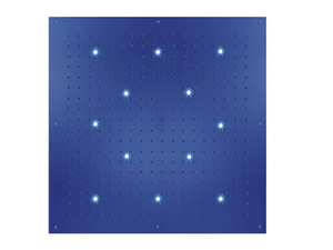DREAM FLAT CUBE XL - Ceiling mounted 1-spray brass overhead shower with chromotherapy - Shower by Bossini