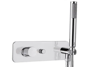 TEO - Chromed brass bathtub mixer with hand shower - Tap by Bossini