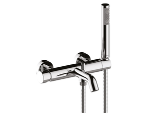 TEO - Chromed brass bathtub mixer with hand shower - Tap by Bossini