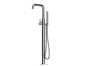 TEO - Floor standing chromed brass bathtub mixer - Tap by Bossini