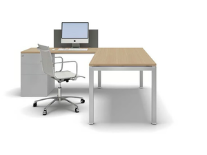 GATE - L-shaped rectangular oak office desk - Desk by Bralco