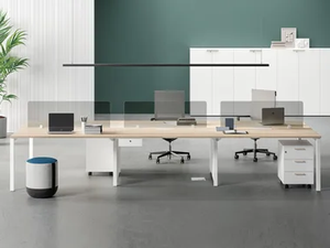 GATE - Sectional wooden office desk with cable management - Desk by Bralco