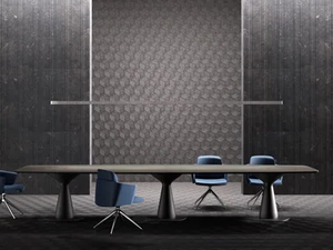 METAR - Oak meeting table with cable management - Table by Bralco
