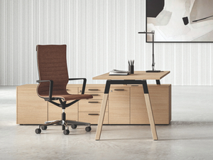POLARE - Workstation desk with shelves - Desk by Bralco