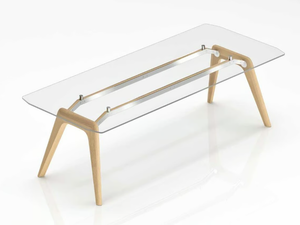 RAIL - Rectangular glass executive desk - Desk by Bralco