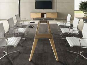 RAIL - Rectangular glass meeting table - Table by Bralco