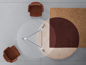 RAIL - Round glass meeting table - Table by Bralco