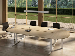 WINGLET - Melamine-faced chipboard meeting table with cable management - Table by Bralco