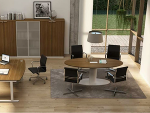 WINGLET - Oval melamine-faced chipboard meeting table with cable management - Table by Bralco
