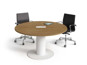 WINGLET - Round melamine-faced chipboard meeting table with cable management - Table by Bralco