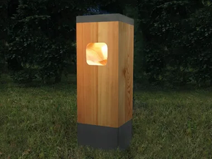 CEPPO - LED stainless steel and wood bollard light - Outdoor lighting by Brillamenti