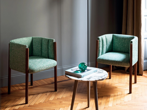 BAIA - Fabric easy chair with armrests - Armchair by Bross
