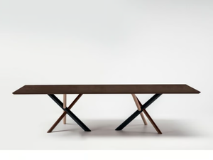 W - Rectangular oak table with double base - Table by Bross