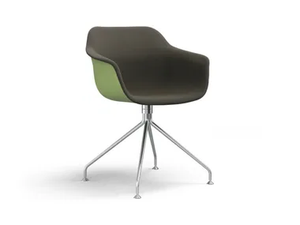 CRONA LIGHT TOUCH - Upholstered trestle-based fabric chair with armrests - Chair by Brunner