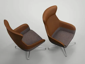 CRONA LOUNGE - Fabric armchair with armrests with 4-spoke base high-back - Armchair by Brunner