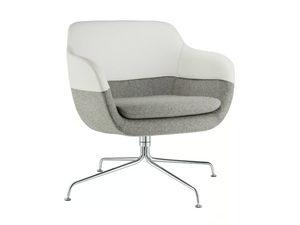 CRONA LOUNGE - Trestle-based armchair with armrests - Armchair by Brunner