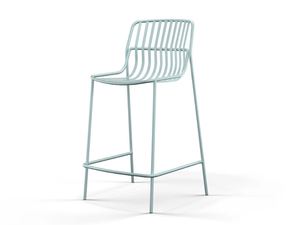 CRONA STEEL - Powder coated steel barstool with footrest - Stool by Brunner