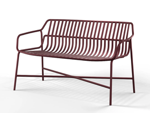 CRONA STEEL - Powder coated steel bench with back - Bench by Brunner