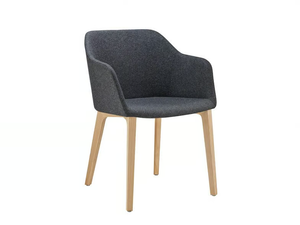 FINA CLUB - Upholstered fabric chair with armrests - Chair by Brunner