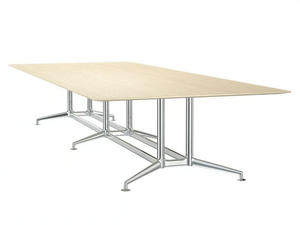 FINA CONFERENCE - Rectangular aluminium and wood meeting table - Table by Brunner