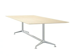 FINA CONFERENCE - Rectangular aluminium and wood meeting table - Table by Brunner