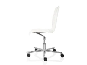 FINA - Leather office chair with castors with 5-Spoke base - Office Chair by Brunner