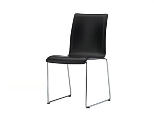 FINA - Stackable sled base leather chair - Chair by Brunner
